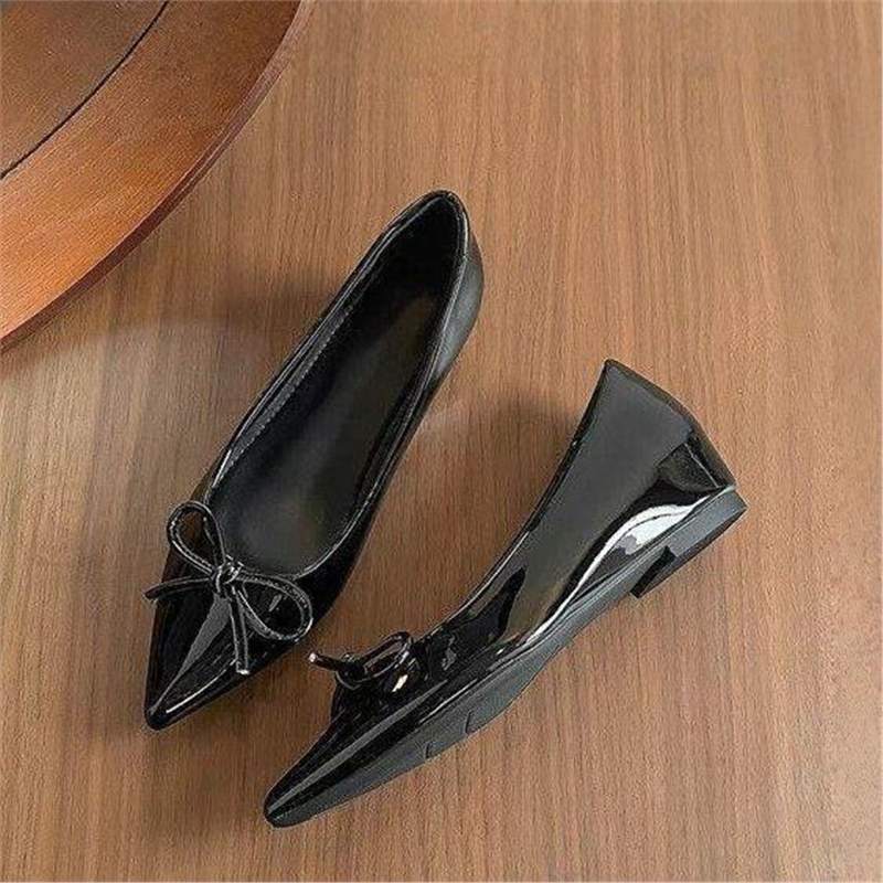 Damen Spitz zulaufende Ballerina-Slipper mit kleinem Keilabsatz Drune