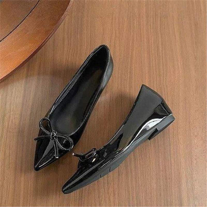 Damen Spitz zulaufende Ballerina-Slipper mit kleinem Keilabsatz Drune