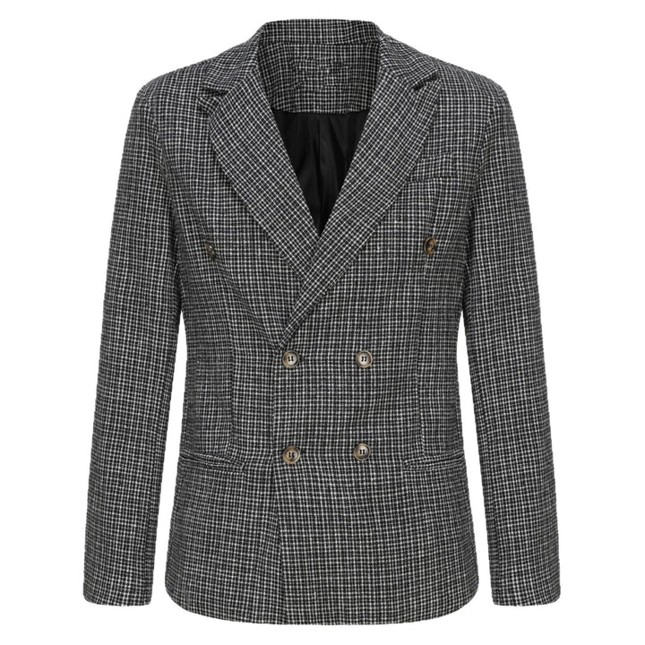 Herren nan zweireihiger strukturierter Wollmix-Blazer mit Peak-Revers und tailliertem Schnitt Drune