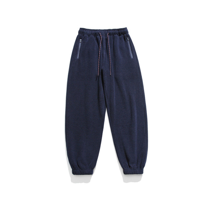 Herren Weit geschnittene Fleece-Jogginghose mit elastischen Bündchen und Eingrifftaschen Drune