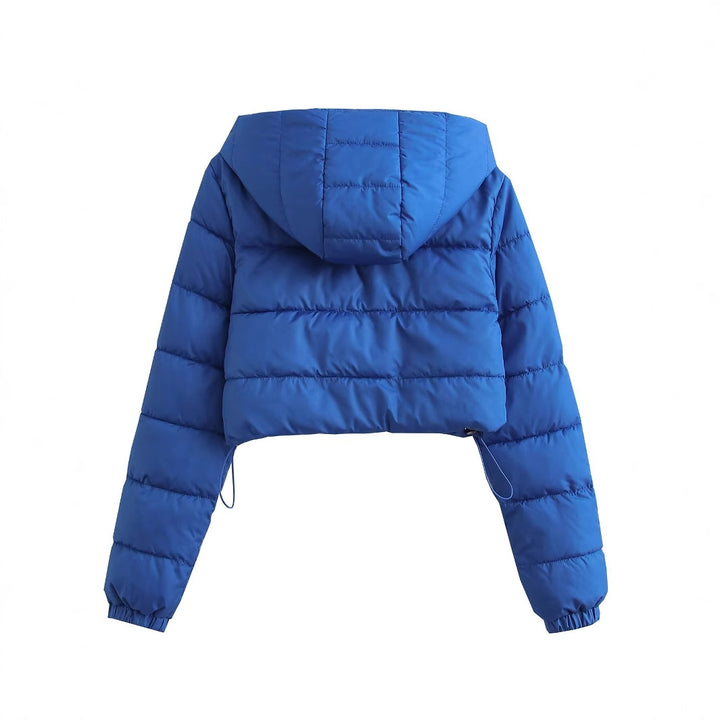 Damen Kurze gesteppte Kapuzen‑Steppjacke mit Tunnelzug und Reißverschluss Drune