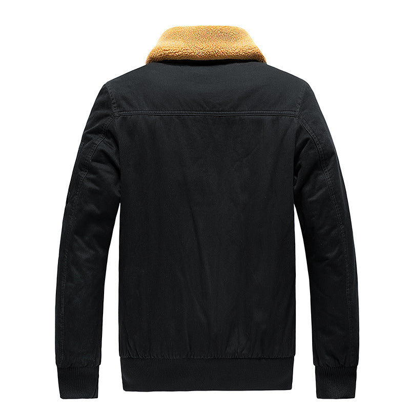 Herren Pilotenblouson mit Sherpa-Futter und Umlegekragen Drune