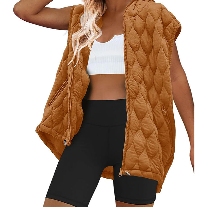 Damen Weste mit Kapuze und gestepptem Design Drune