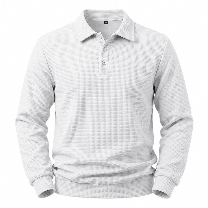 Herren Langarm-Polo aus Waffelpiqué mit Stretchkomfort Drune