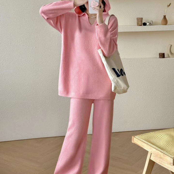 Damen Kuscheliges Strickensemble mit weitem Schnitt und elegantem Design Drune