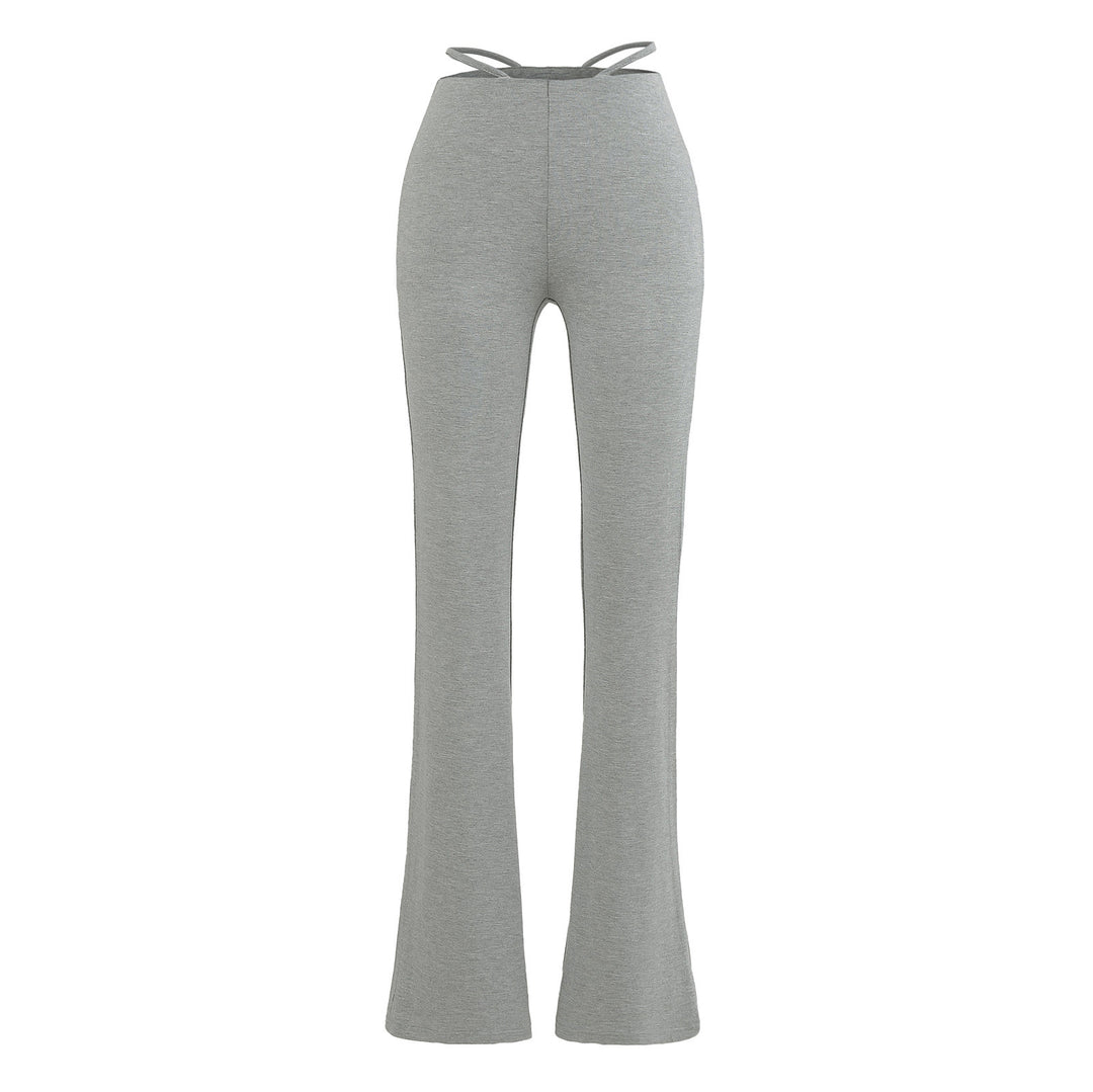 Damen elegante Flared-Hose mit hohem Bund und praktischen Seitentaschen Drune
