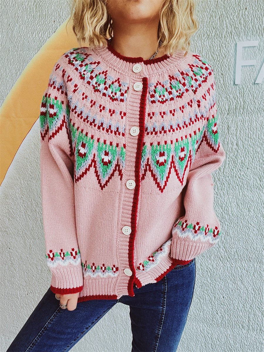 Damen Strickjacke mit festlichem Muster und hochwertiger Verarbeitung Drune