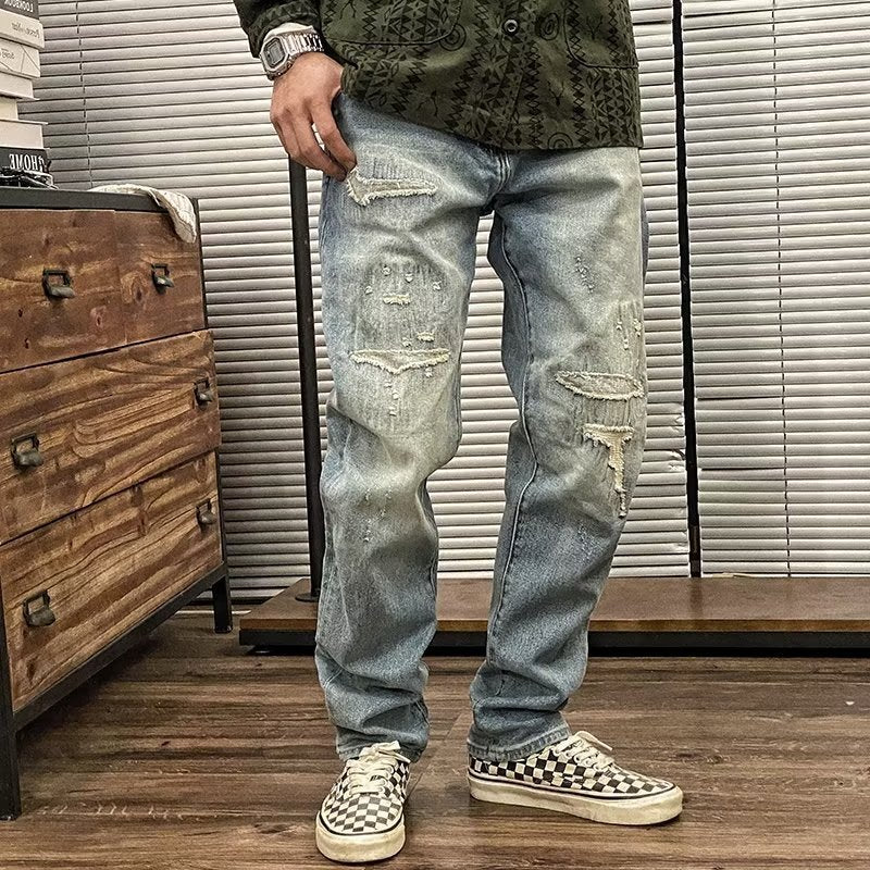 Herren Trendige Distressed Jeans Drune