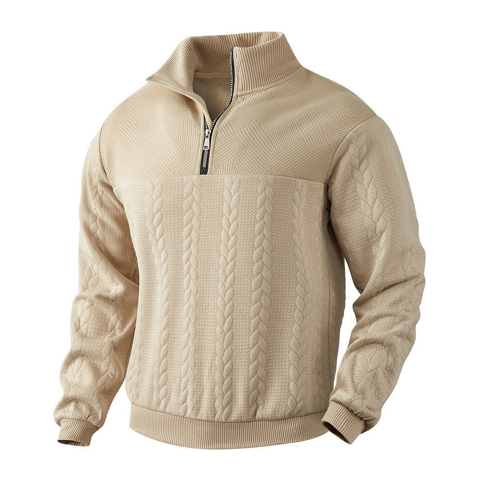 Herren Sweatshirt mit Zipper und strukturierter Verarbeitung Drune
