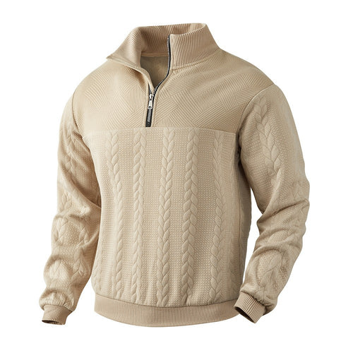 Herren Sweatshirt mit Zipper und strukturierter Verarbeitung Drune