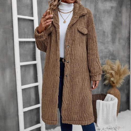 Drune | Damen Plüsch Neopren Jacke Oversized Midi Stil