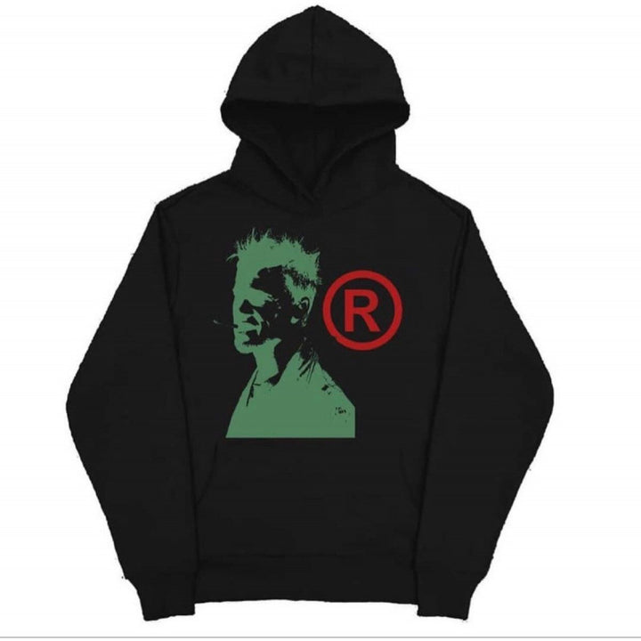 Unisex nan Kapuzensweatshirt mit Used-Frontdruck und Kängurutasche Drune