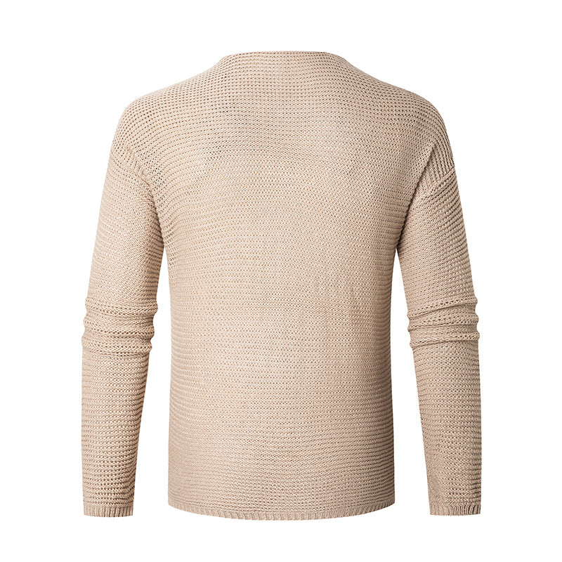 Herren lässiger Strickpullover mit V-Ausschnitt und luftigen Maschen Drune