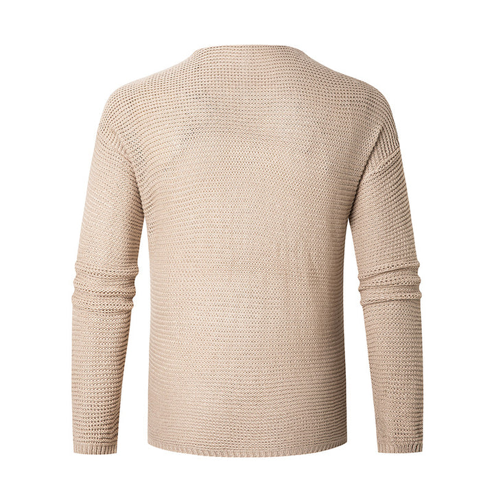Herren lässiger Strickpullover mit V-Ausschnitt und luftigen Maschen Drune
