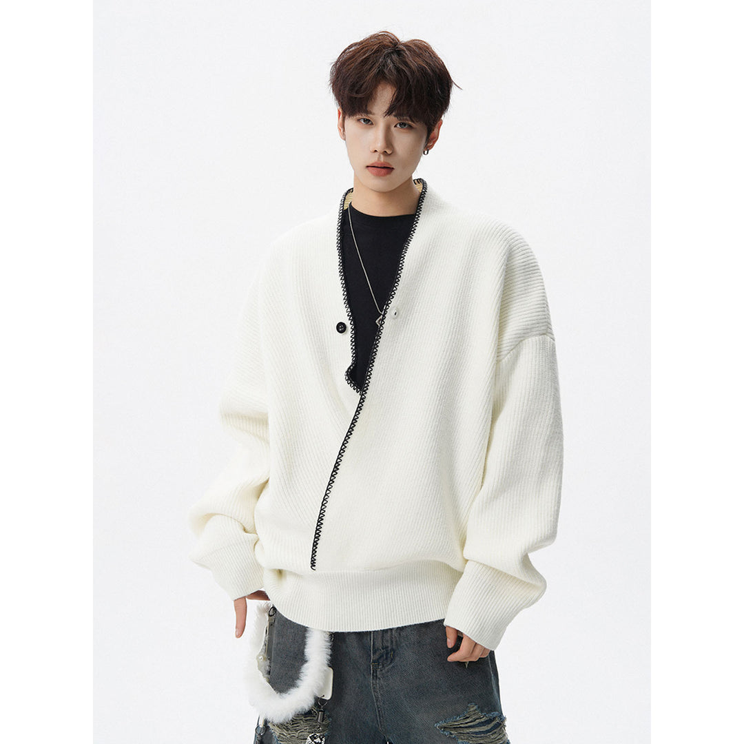 Herren Großer Strickpullover mit Knopfleiste Drune