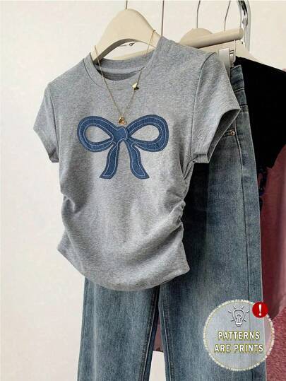 Damen Crop-T-Shirt mit figurbetontem Schnitt und modernem Design Drune