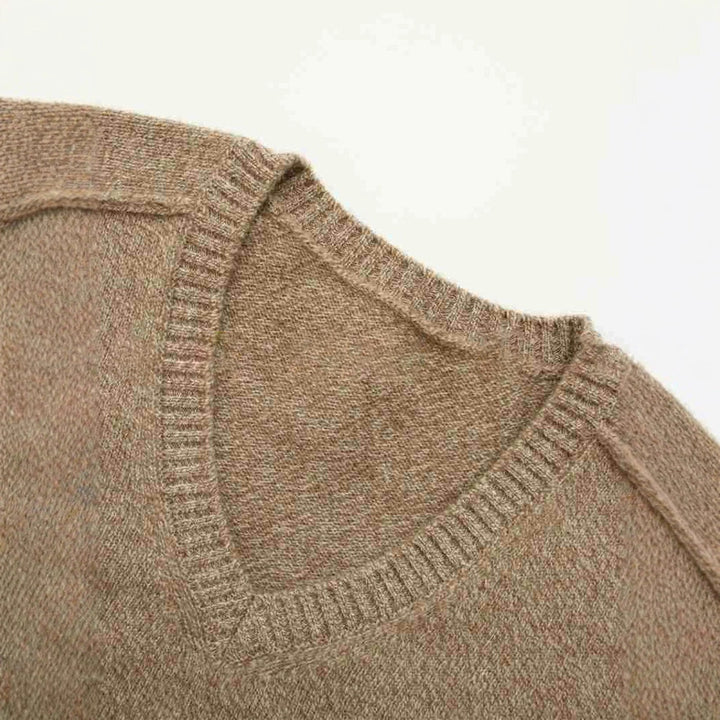 Damen feiner V-Ausschnitt Pulli aus hochwertiger Wolle Drune