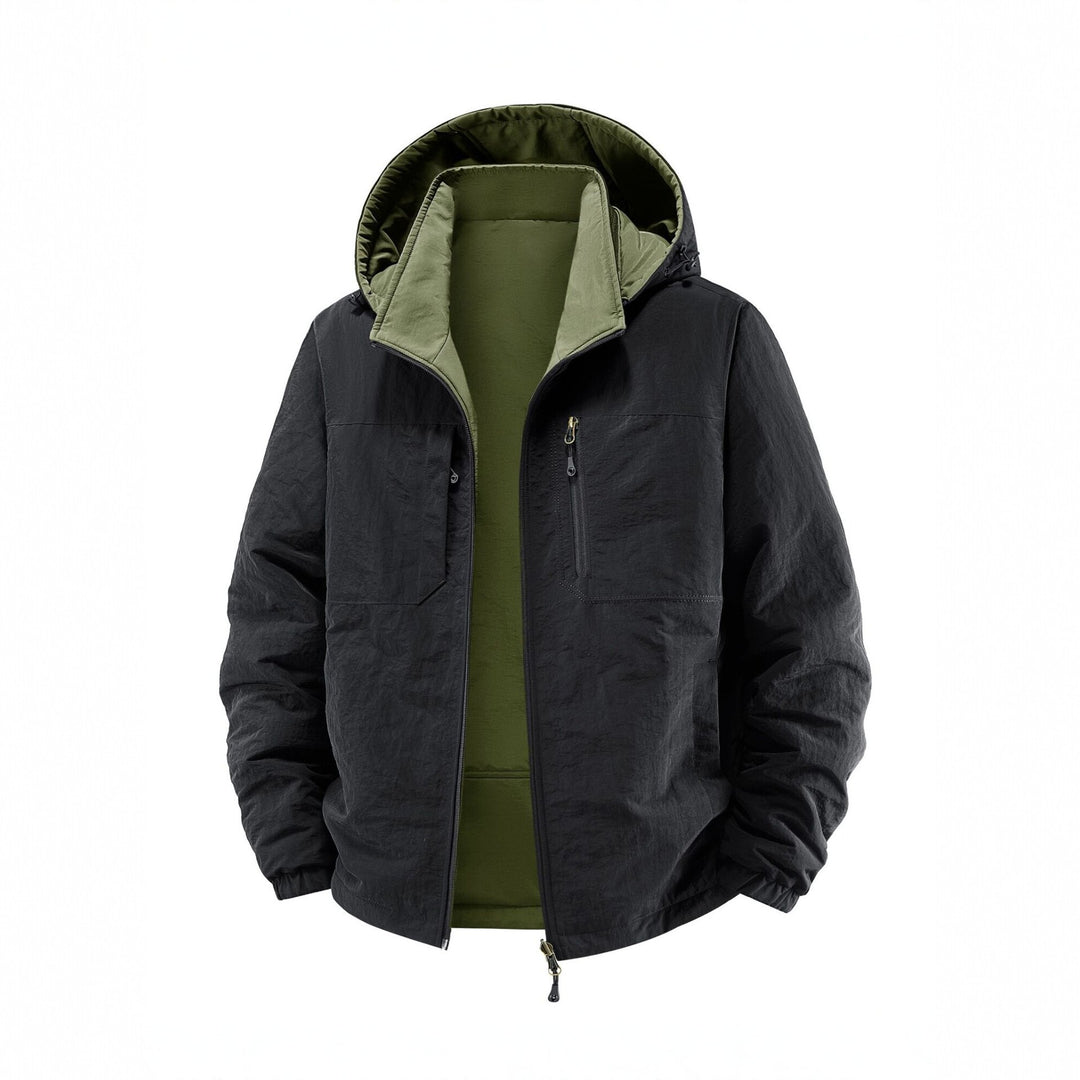Herren Thermo-Fieldjacke mit Fleece-Innenfutter, Kapuze und Fronttaschen Drune