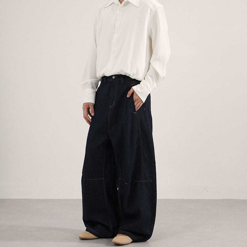 Herren Rohdenim Marlene-Baggy-Jeans mit tiefem Schritt und Kniepaneel-Details Drune