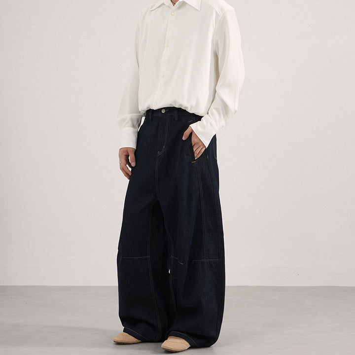Herren Rohdenim Marlene-Baggy-Jeans mit tiefem Schritt und Kniepaneel-Details Drune