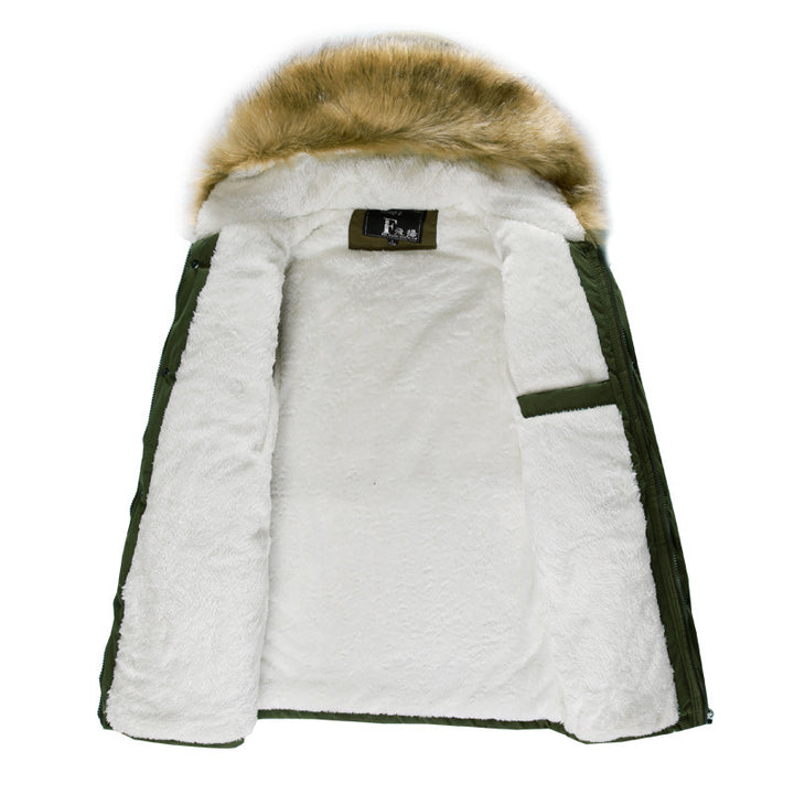 Herren stylische Winterjacke mit abnehmbarer Kapuze Drune