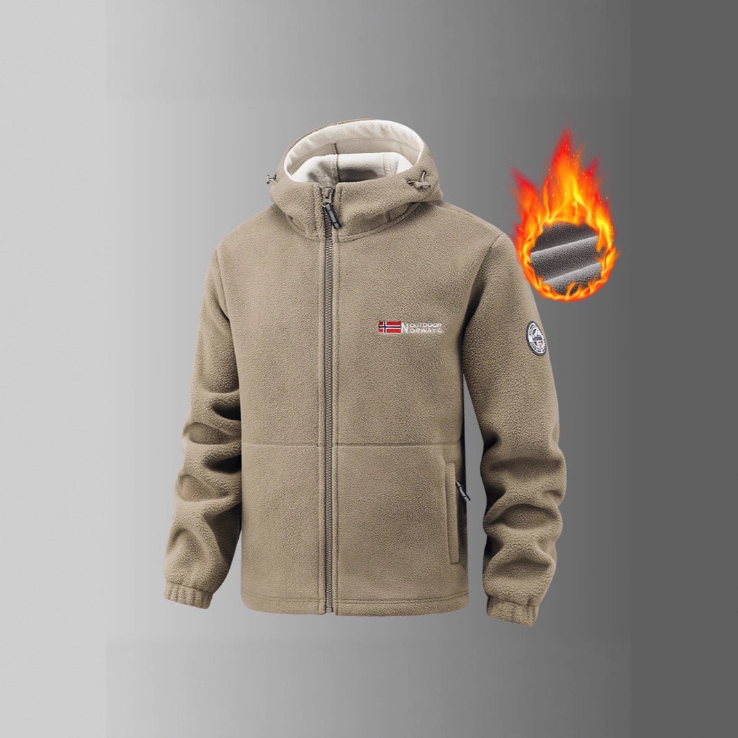 Herren Thermo-Fleece-Set mit Kapuzenjacke, Sherpa-gefüttert und elastischer Jogginghose Drune