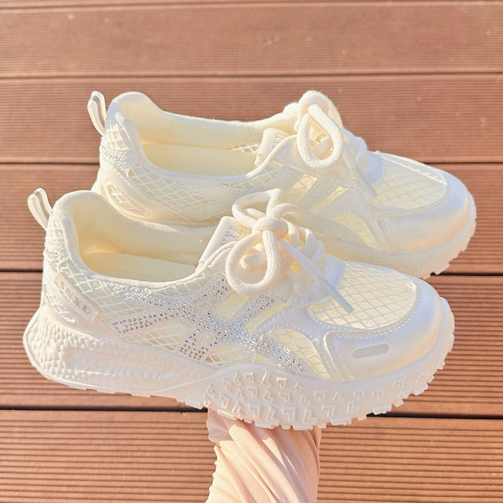 Damen Sportliche Sneaker mit atmungsaktivem Netzdesign und funkelnden Akzenten Drune