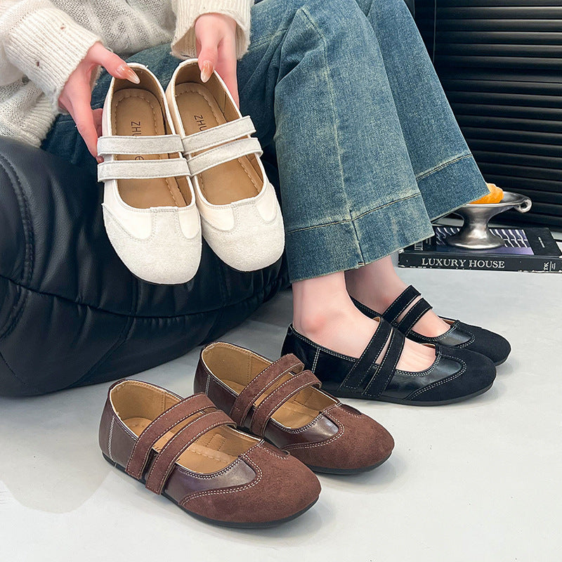 Damen Ballerina-Schuhe mit doppelt verstellbarem Riemen Drune