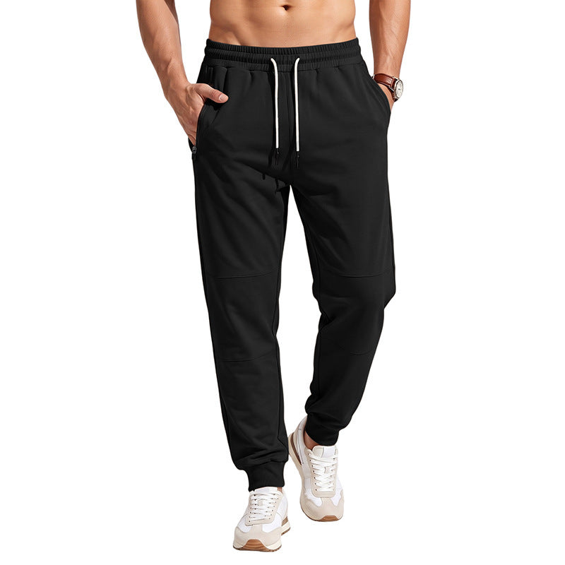 Herren Slim-Fit Jogginghose mit Kordelzug, Reißverschlusstaschen und Rippbündchen Drune
