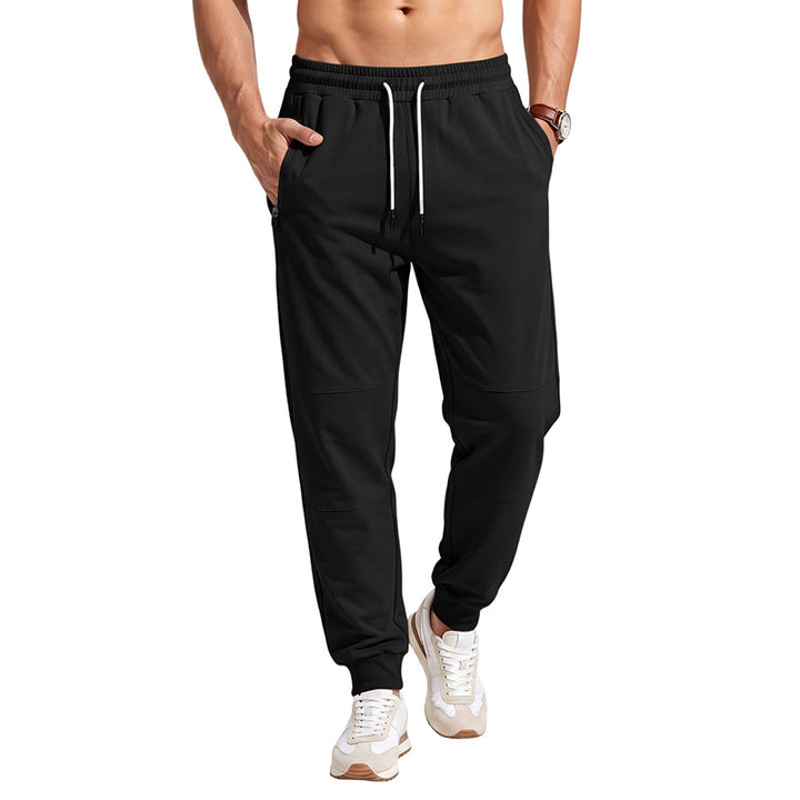 Herren Slim-Fit Jogginghose mit Kordelzug, Reißverschlusstaschen und Rippbündchen Drune