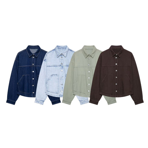 Damen Oversize-Workerjacke aus Baumwoll-Twill Drune