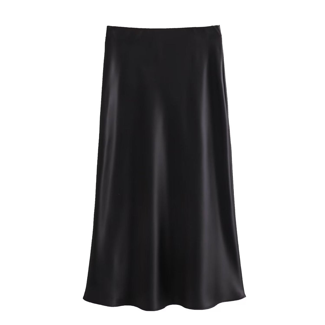 Damen langer Satinrock Drune