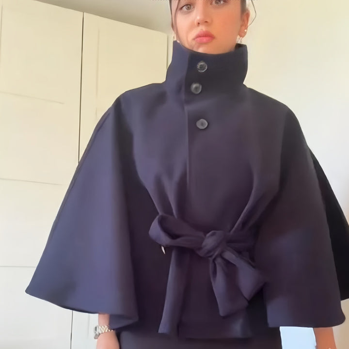 Damen elegante Wickeljacke mit Taillengürtel Drune