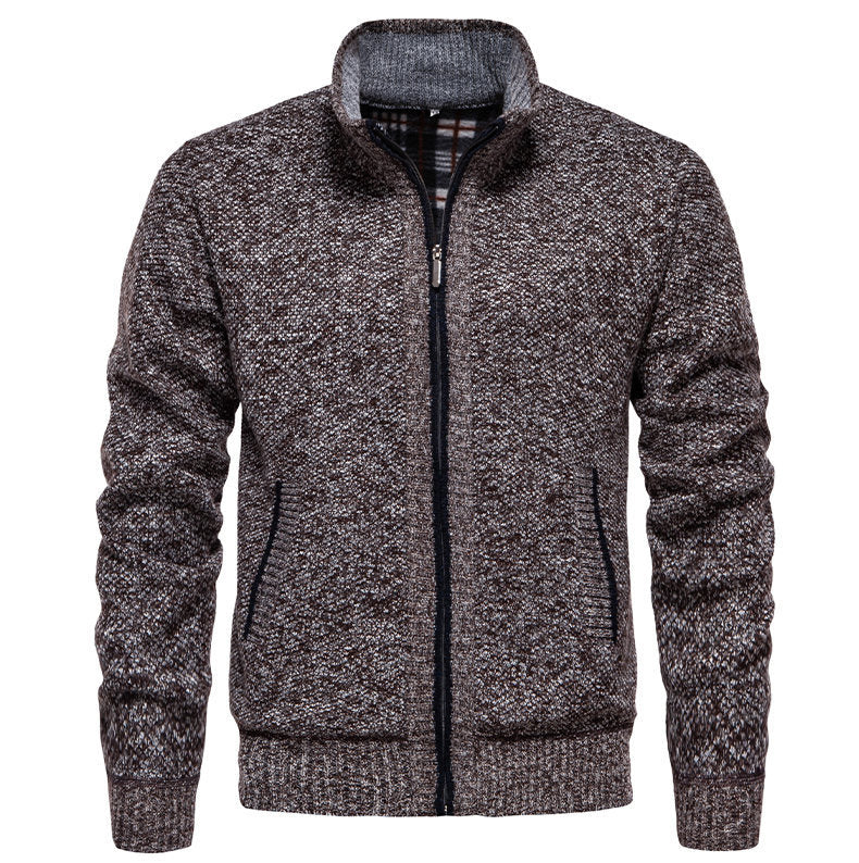 Herren sportliche Strickjacke mit Stehkragen Drune