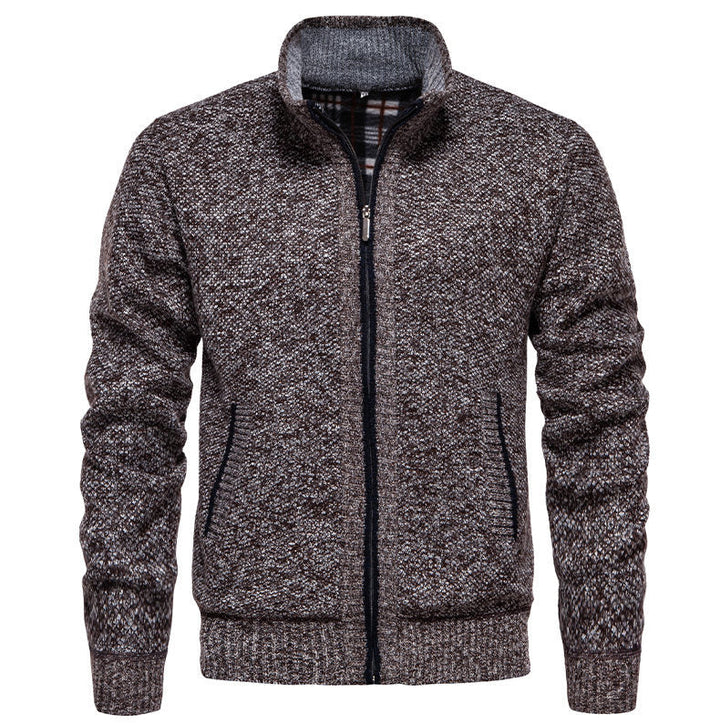 Herren sportliche Strickjacke mit Stehkragen Drune