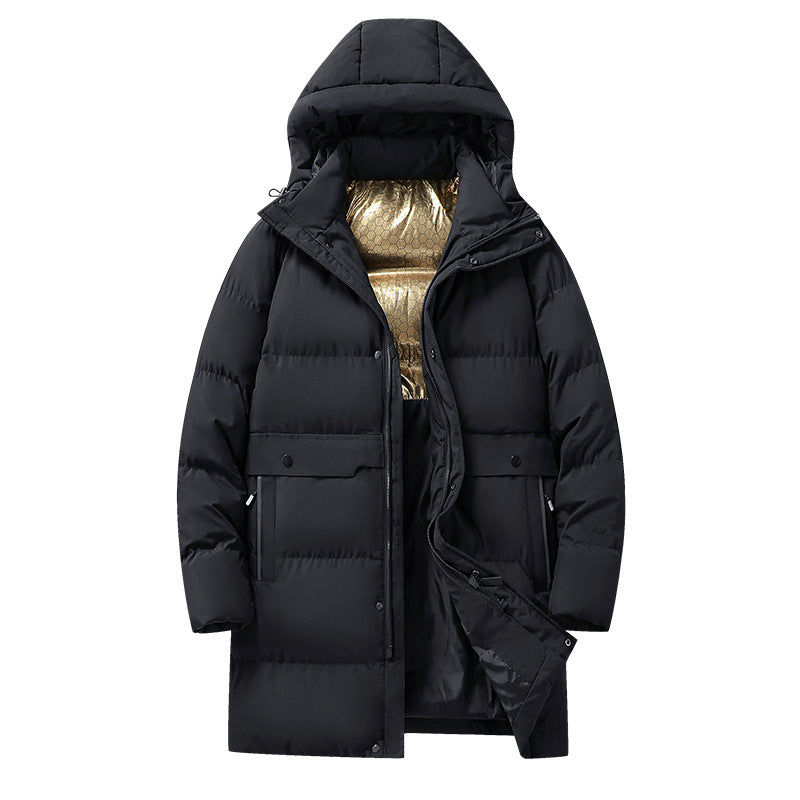 Herren langer gesteppter Winterparka mit Kapuze, wasserabweisender Außenhülle & wärmereflektierendem Innenfutter Drune