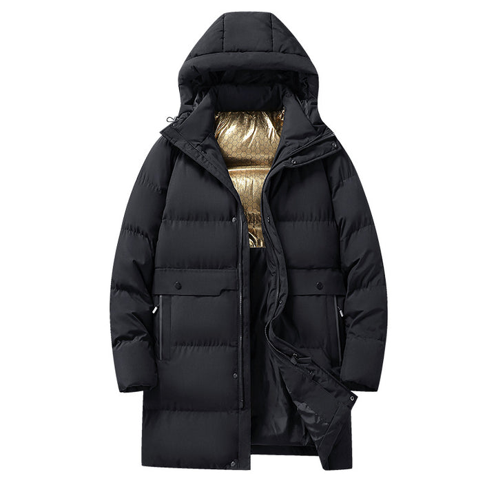 Herren langer gesteppter Winterparka mit Kapuze, wasserabweisender Außenhülle & wärmereflektierendem Innenfutter Drune