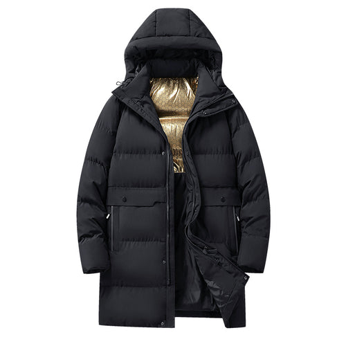 Herren langer gesteppter Winterparka mit Kapuze, wasserabweisender Außenhülle & wärmereflektierendem Innenfutter Drune