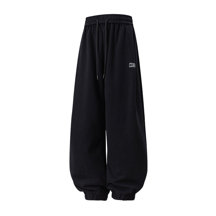 Unisex Extraweite Sweat‑Haremshose im Palazzoschnitt mit Kordelzug und geripptem Knöchelabschluss Drune