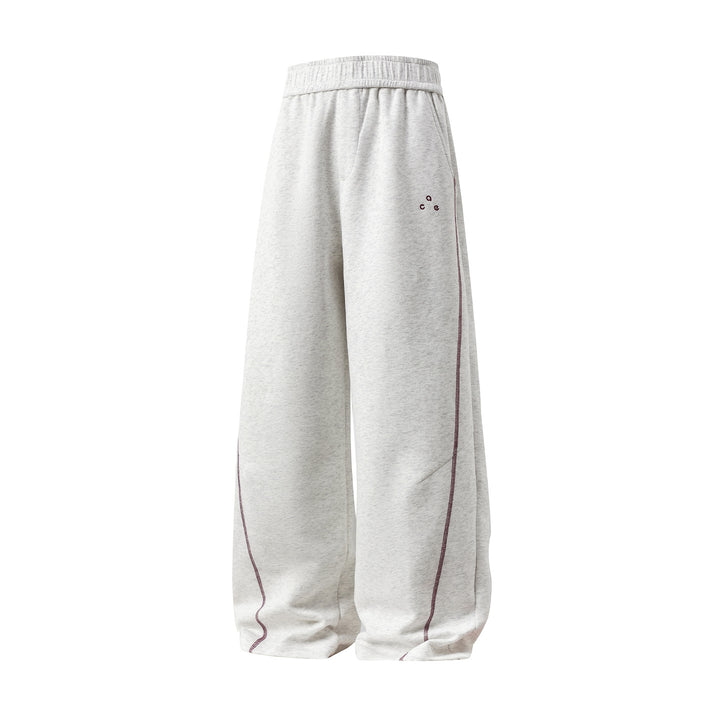 Unisex Weite Lounge-Jogginghose mit hohem Elastikbund und Kontrastnaht Drune