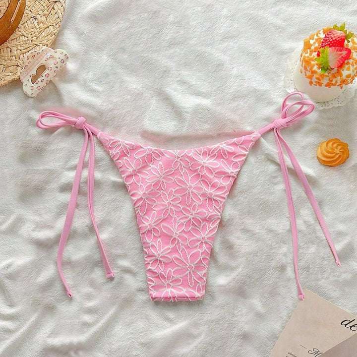 Damen Triangel-Bikini mit Blumenstickerei Drune