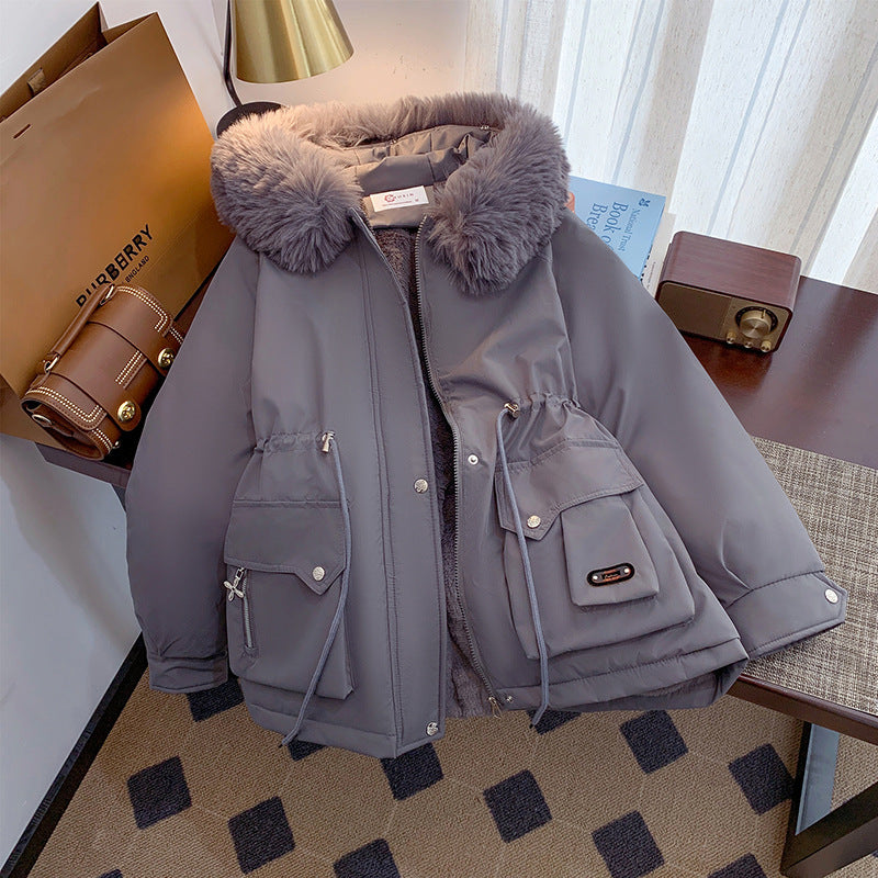 Damen Winterjacke mit abnehmbarem Kunstpelzkragen und praktischen Taschen Drune