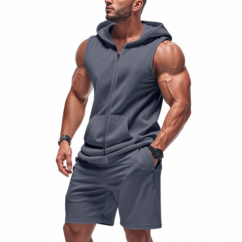 Herren Sportlicher Hoodie und Shorts Set Drune