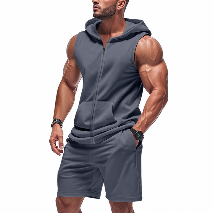Herren Sportlicher Hoodie und Shorts Set Drune