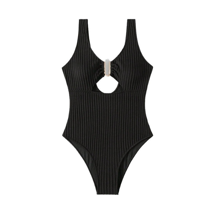 Damen Cut-Out Badeanzug mit elegantem Rippendesign Drune