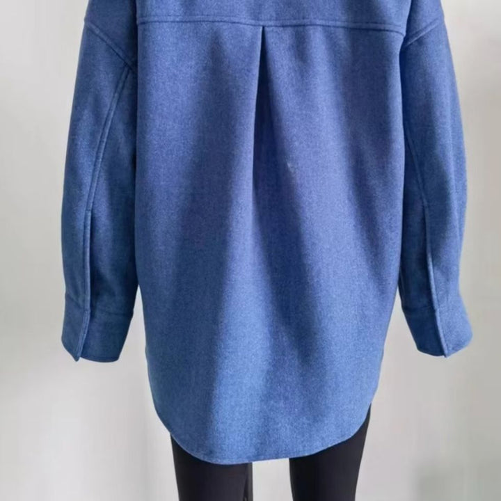 Damen nan kastige Hemdjacke im Oversize Cut mit großen aufgesetzten Taschen und abgerundetem Saum Drune