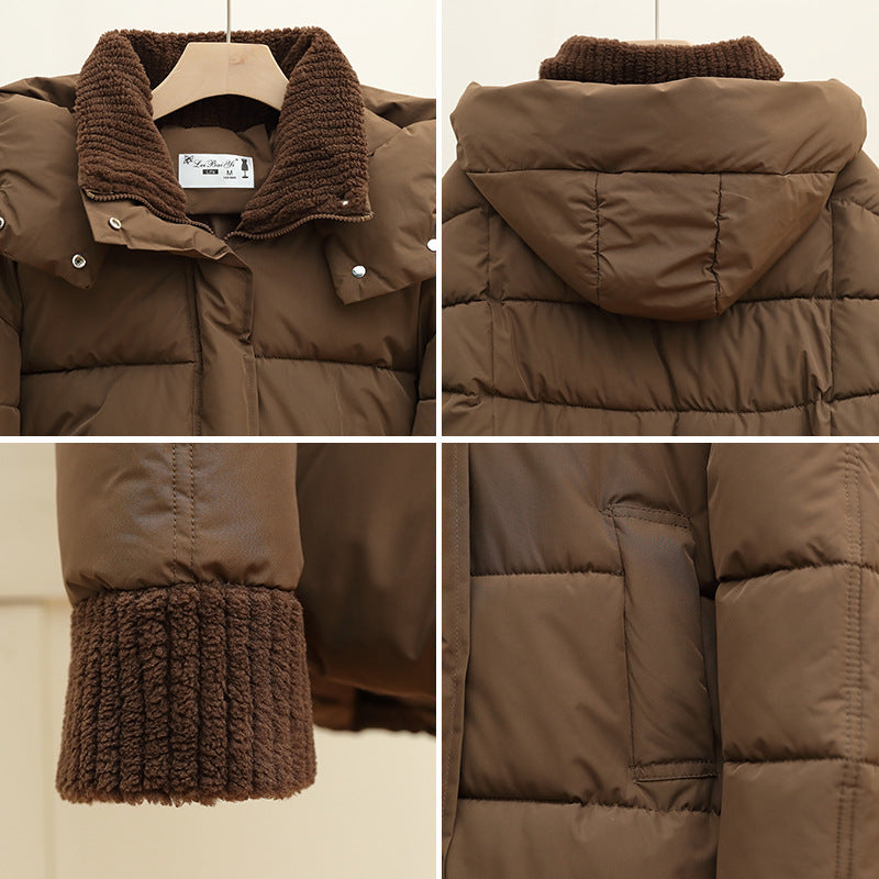 Damen Wattierte Freizeitjacke mit hohem Kragen und modischen Strickdetails Drune