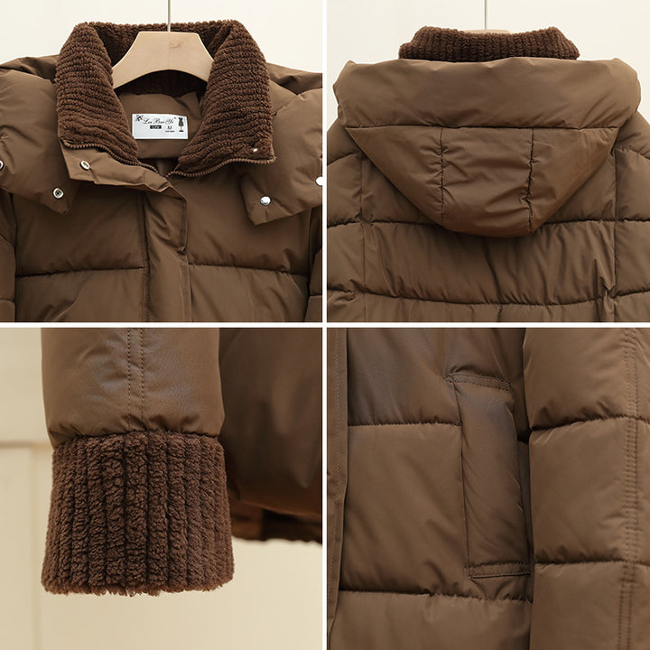 Damen Wattierte Freizeitjacke mit hohem Kragen und modischen Strickdetails Drune