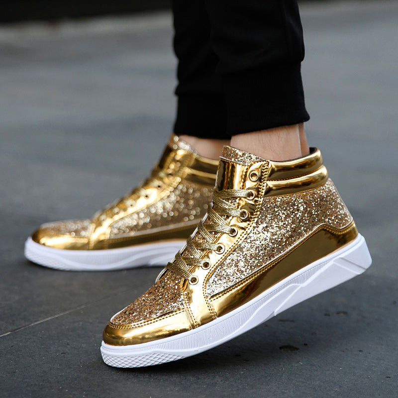 Damen Hochglänzende Sneaker mit glitzerndem Obermaterial und rutschfester Sohle Drune