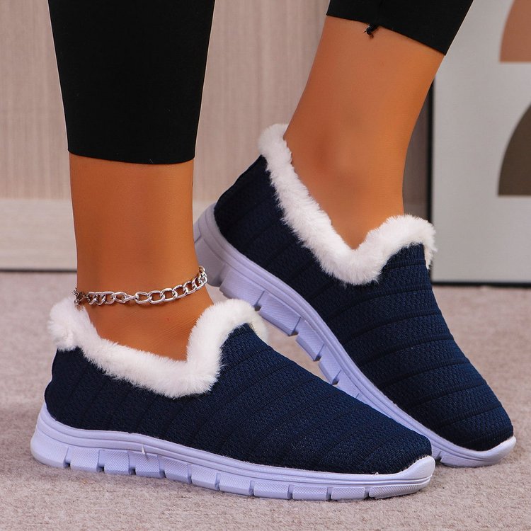 Damen Fleecegefütterte Strick-Slipper-Sneaker mit flexibler EVA-Sohle Drune